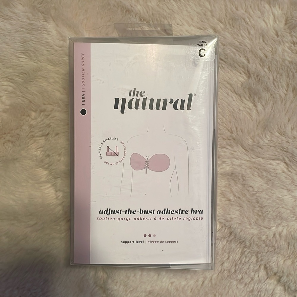 The Natural Adjust-The-Bust Adhesive Bra C in black. NIB.